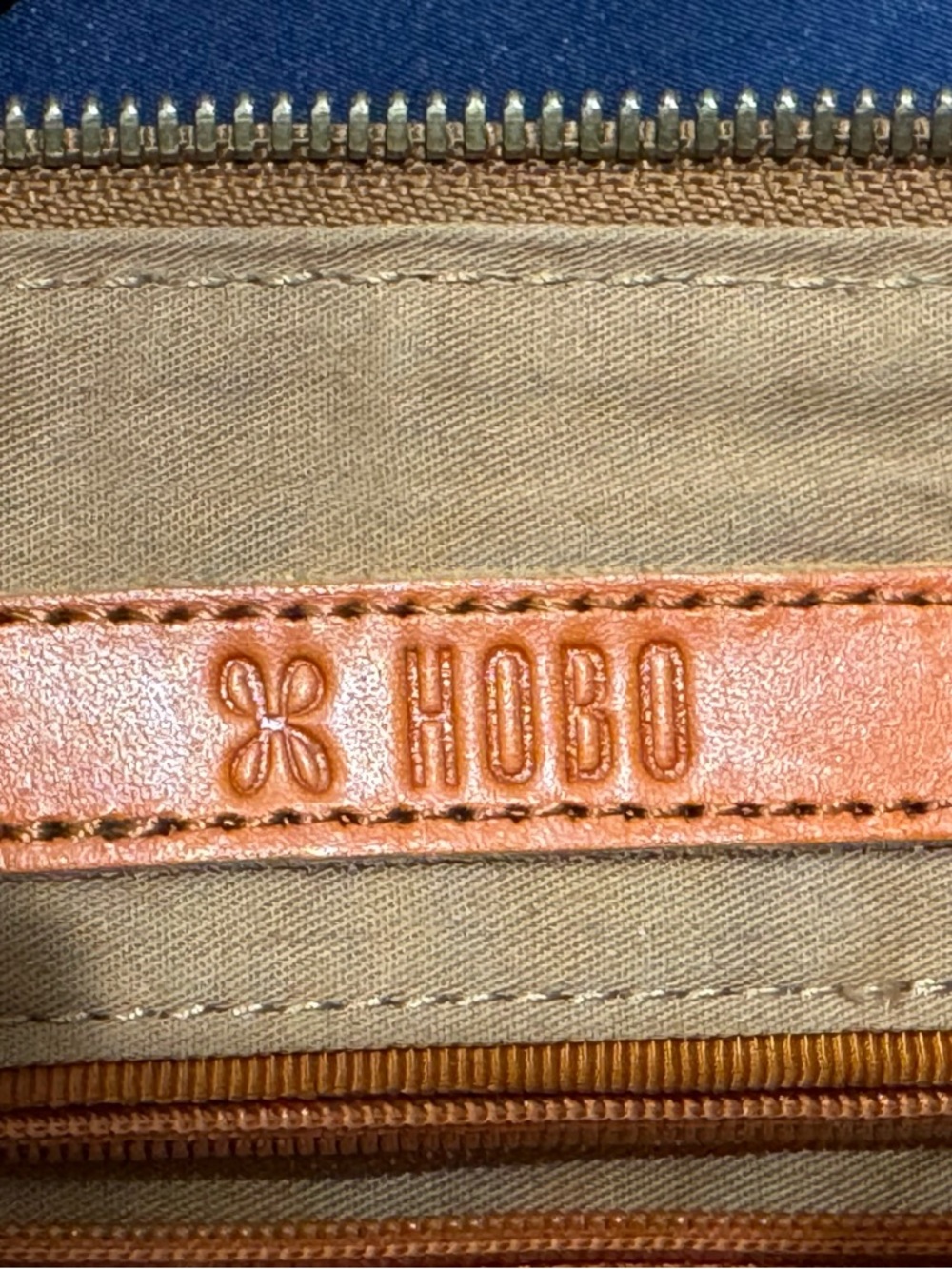 Hobo Small Sheila Polished Leather Crossbody Bag in Cognac Brown - Picture 2 of 3
